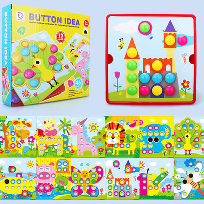 Oktatási gomba peg puzzle készlet kisgyerekeknek