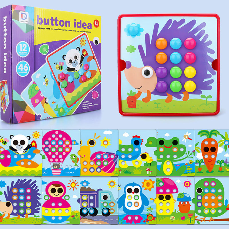 Oktatási gomba peg puzzle készlet kisgyerekeknek