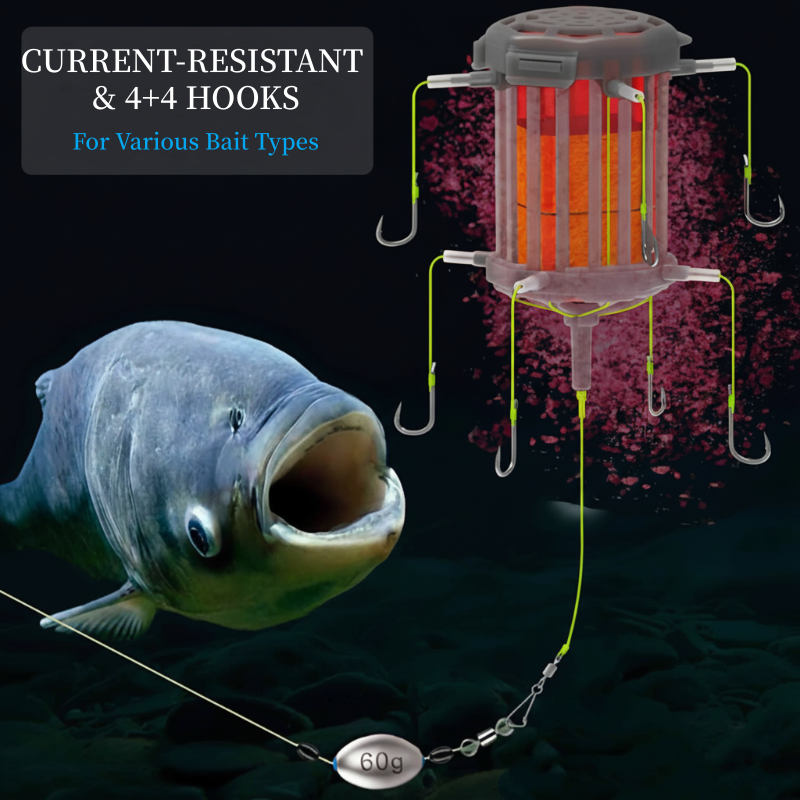 🔥🦈 Fordított aljú etetőkosaras horogelőke – megemelt csali a nagyhalak túljárásához 🎣✨