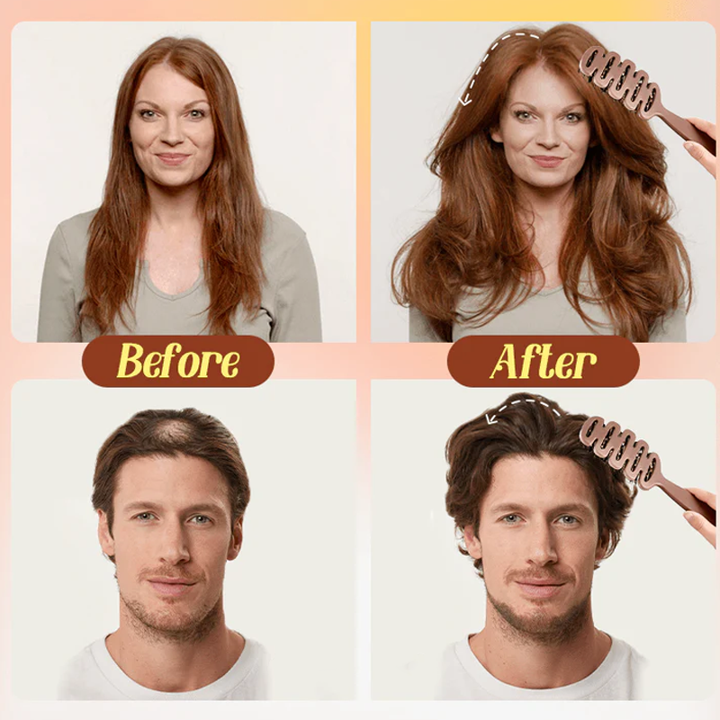 🪮Gyengéd fejbőrmasszázs természetes volumennövelő hajkefe